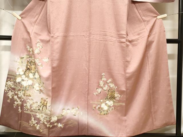 平和屋着物■訪問着 御所車枝花文 暈し染め 金彩 正絹 逸品 CABF9673ev