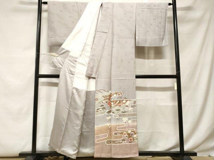 平和屋着物■豪華色留袖 エ霞飛鶴吉祥花文 暈し染め 金彩 正絹 逸品 CABF9675ev