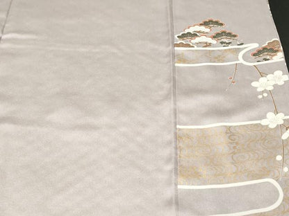 平和屋着物■豪華色留袖 エ霞飛鶴吉祥花文 暈し染め 金彩 正絹 逸品 CABF9675ev