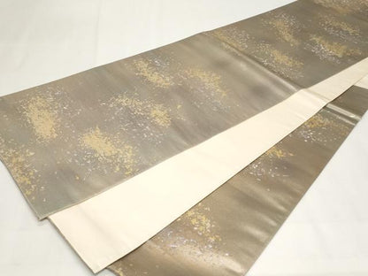 平和屋着物◎六通柄袋帯　箔散らし文　金銀彩　正絹　逸品　CABF9692ev