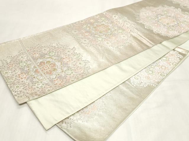 平和屋着物◎六通柄袋帯　唐織　正倉院花文　金銀糸　正絹　逸品　CABF9705ev