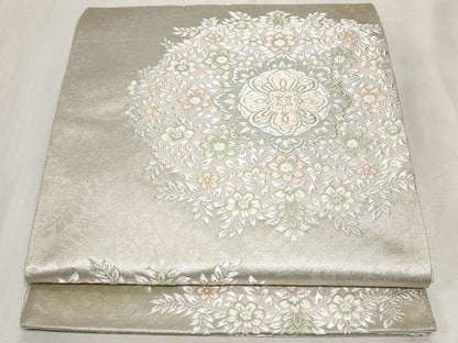 平和屋着物◎六通柄袋帯　唐織　正倉院花文　金銀糸　正絹　逸品　CABF9705ev