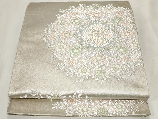 平和屋着物◎六通柄袋帯　唐織　正倉院花文　金銀糸　正絹　逸品　CABF9705ev