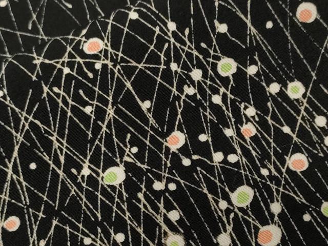 平和屋着物■上質な小紋　幾何学文様　黒地　正絹　逸品　CABF9718ev