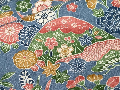 平和屋着物■上質な小紋　遠山扇面花文　正絹　逸品　未使用　CABF9720ev