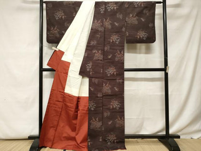 平和屋着物■上質な紬　松竹梅　正絹　逸品　CABF9724ev