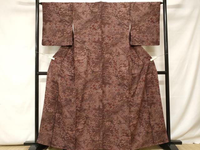 平和屋着物■上質な小紋　鴛鴦流水草花文　正絹　逸品　CABF9727ev