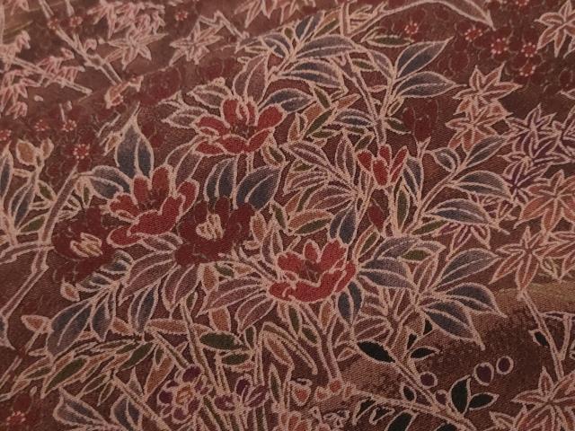 平和屋着物■上質な小紋　鴛鴦流水草花文　正絹　逸品　CABF9727ev