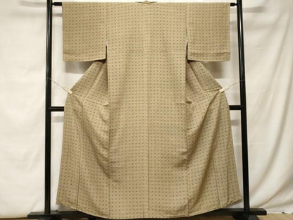 平和屋着物■上質な小紋　網目文　正絹　逸品　CABF9732ev