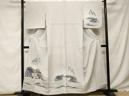 平和屋着物■訪問着 作家物 遠山流水文 暈し染め 正絹 逸品 CABF9735ev