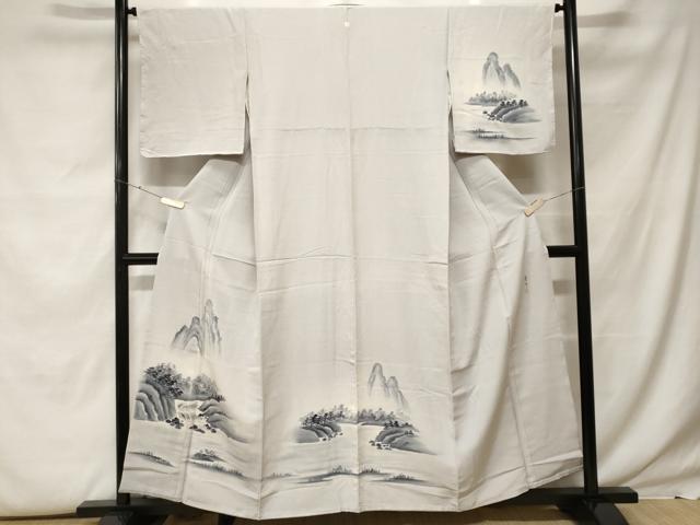 平和屋着物■訪問着 作家物 遠山流水文 暈し染め 正絹 逸品 CABF9735ev