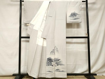 平和屋着物■訪問着 作家物 遠山流水文 暈し染め 正絹 逸品 CABF9735ev