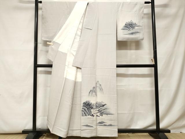 平和屋着物■訪問着 作家物 遠山流水文 暈し染め 正絹 逸品 CABF9735ev