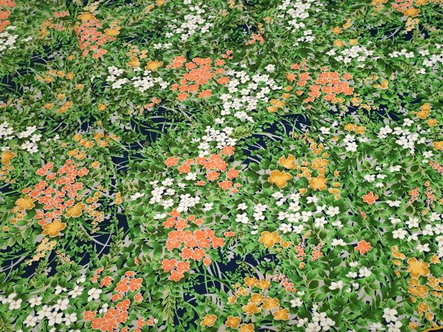 平和屋着物■小紋 草花文 洗える着物 CABF9742ev