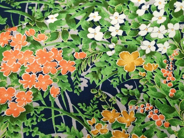 平和屋着物■小紋 草花文 洗える着物 CABF9742ev