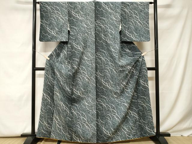 平和屋着物■小紋 芝草文 たたき染め やまと誂製 洗える着物 CABF9743ev
