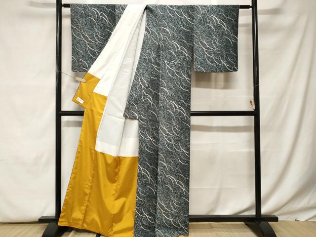 平和屋着物■小紋 芝草文 たたき染め やまと誂製 洗える着物 CABF9743ev