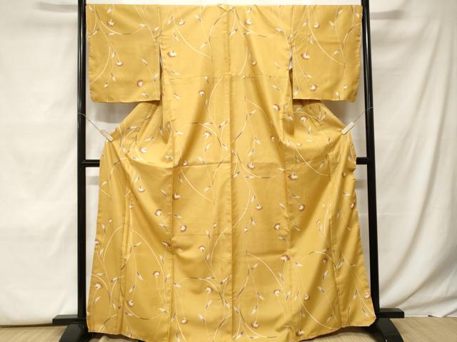 平和屋着物■小紋 枝花文 洗える着物 CABF9752ev