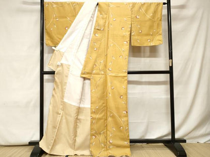 平和屋着物■小紋 枝花文 洗える着物 CABF9752ev