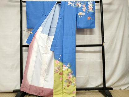 平和屋着物■訪問着 貝合せ舞桜文 暈し染め 金彩 胴抜き仕立て 洗える着物 CABF9759ev