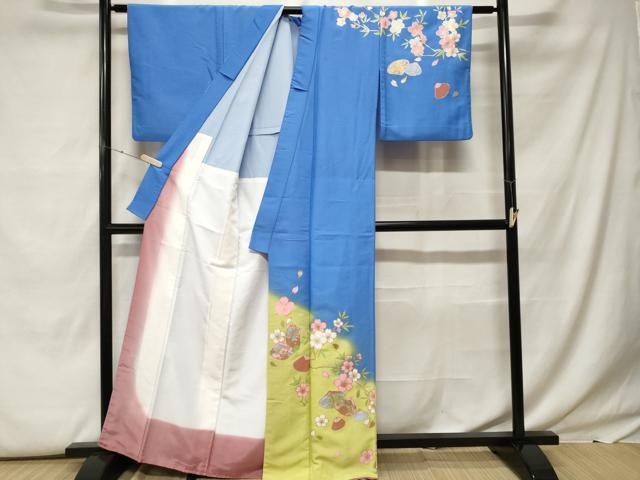 平和屋着物■訪問着 貝合せ舞桜文 暈し染め 金彩 胴抜き仕立て 洗える着物 CABF9759ev
