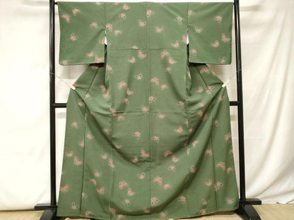 平和屋着物■小紋 舞蝶文 洗える着物 CABF9760ev