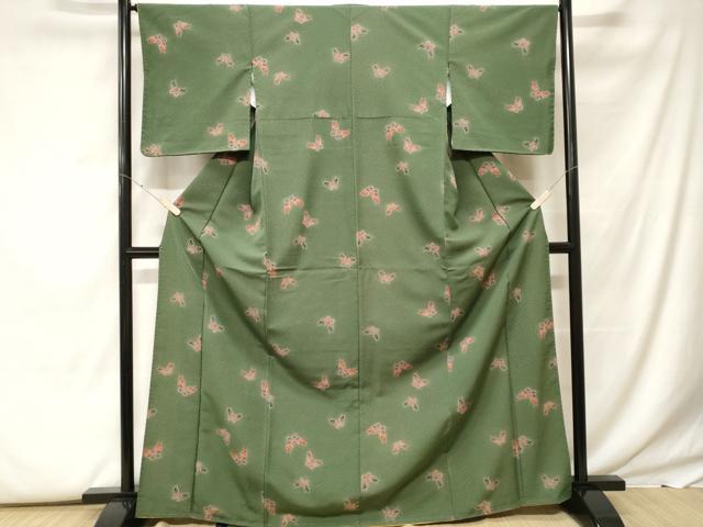 平和屋着物■小紋 舞蝶文 洗える着物 CABF9760ev