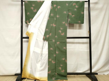 平和屋着物■小紋 舞蝶文 洗える着物 CABF9760ev