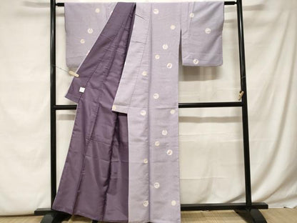 平和屋着物■江戸小紋 雪輪花文 洗える着物 CABF9764ev
