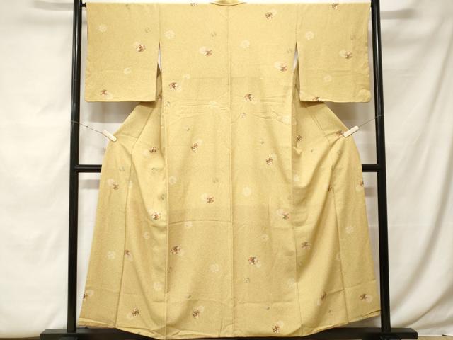 平和屋着物■小紋 草花丸文 金彩 洗える着物 CABF9770ev
