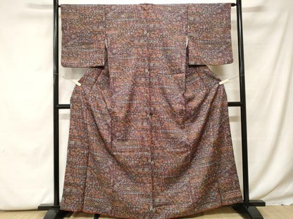 平和屋着物■小紋　切嵌更紗花文　洗える着物　CABF9776ev
