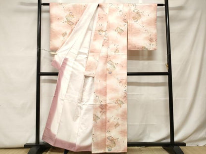 平和屋着物■小紋　冊子枝花文　暈し染め　金彩　洗える着物　CABF9778ev