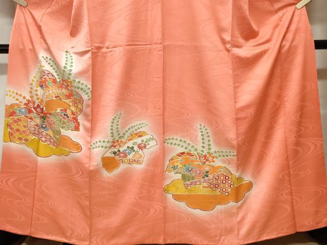 平和屋着物■訪問着　駒刺繍　桐吉祥花文　暈し染め　金銀糸　正絹　逸品　CABF9780ev