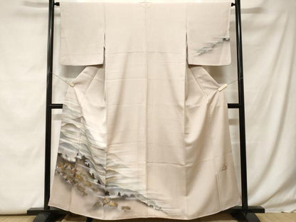 平和屋着物■訪問着　作家物　遠山風景文　暈し染め　金彩　正絹　逸品　CABF9783ev