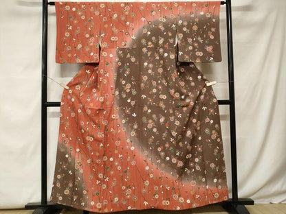 平和屋着物■訪問着　枝花文　暈し染め　金彩　正絹　逸品　CABF9784ev