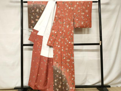 平和屋着物■訪問着　枝花文　暈し染め　金彩　正絹　逸品　CABF9784ev