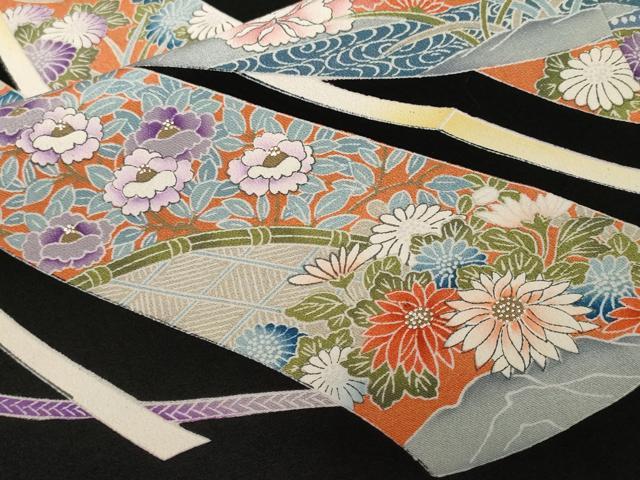 平和屋着物■豪華黒留袖　駒刺繍　御所車飛鶴几帳花文　金彩　正絹　逸品　CABF9787ev