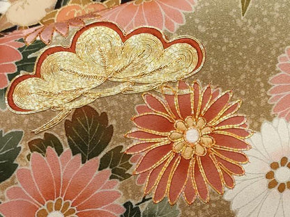 平和屋着物■豪華黒留袖　作家物　駒刺繍　籬流水扇面花丸文　暈し染め　金彩　正絹　逸品　CABF9793ev