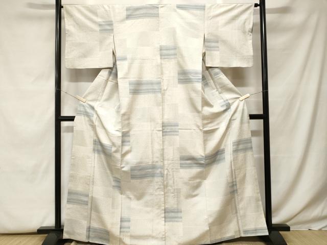 平和屋着物■上質な紬　横段文　正絹　逸品　CABF9796ev