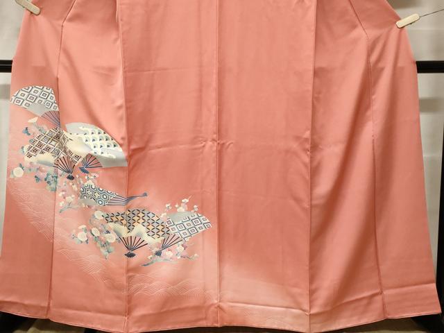 平和屋着物■訪問着　流水扇面吉祥花文　暈し染め　正絹　逸品　CABF9799ev