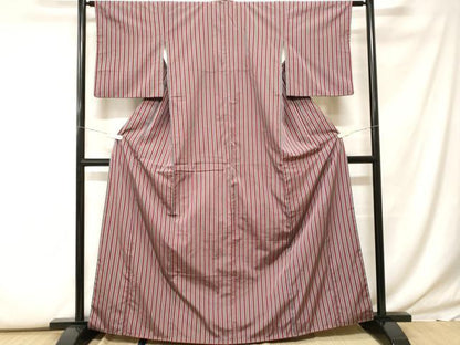 平和屋着物■上質な紬　縞　正絹　逸品　CABF9803ev