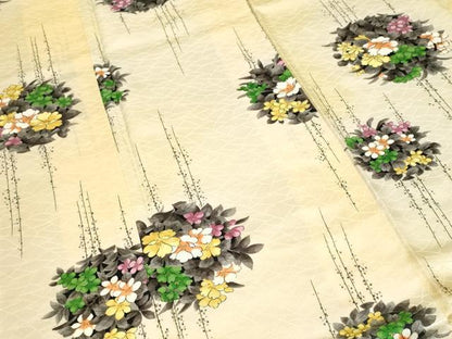 平和屋着物■上質な小紋　草花丸文　暈し染め　金彩　正絹　逸品　CABF9806ev