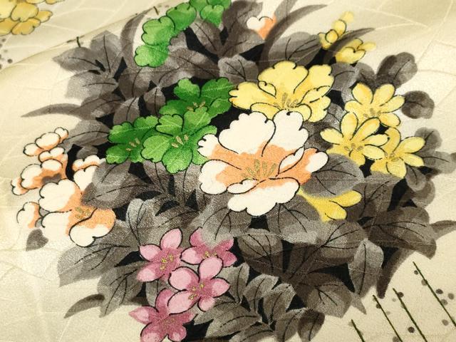 平和屋着物■上質な小紋　草花丸文　暈し染め　金彩　正絹　逸品　CABF9806ev