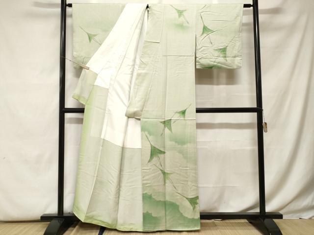 平和屋着物■訪問着　雲取り飛鶴文　暈し染め　金彩　正絹　逸品　CABF9807ev