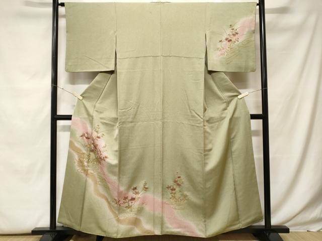 平和屋着物■訪問着　流水籬橘文　暈し染め　金彩　正絹　逸品　CABF9810ev