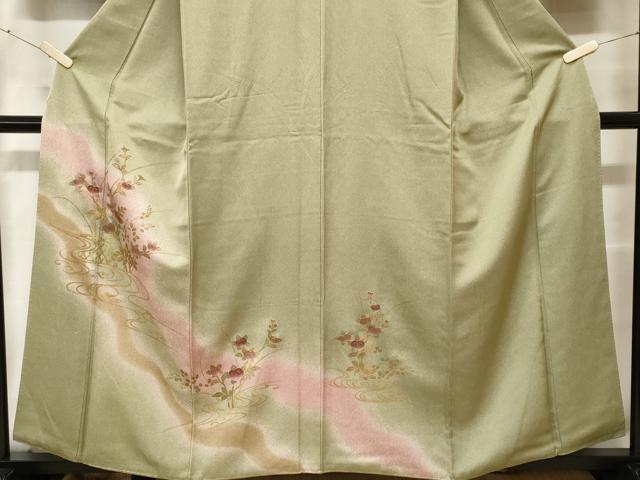 平和屋着物■訪問着　流水籬橘文　暈し染め　金彩　正絹　逸品　CABF9810ev
