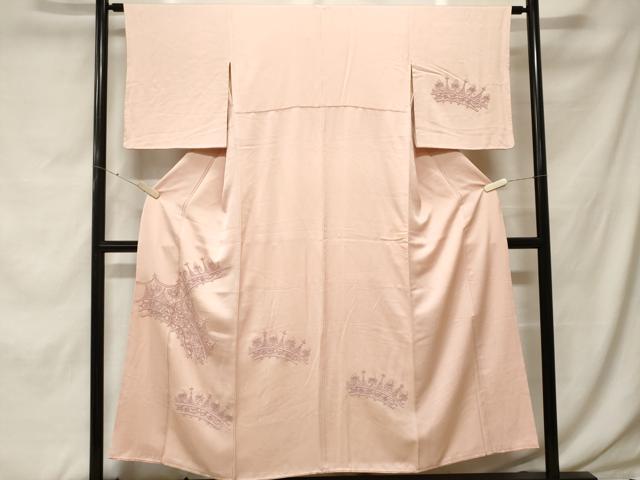 平和屋着物■中国三大刺繍　相良刺繍　総刺繍　訪問着　花唐草文　正絹　逸品　CABF9813ev