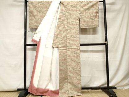 平和屋着物■上質な紬　紬　幾何学花文　正絹　逸品　未使用　CABF9817ev