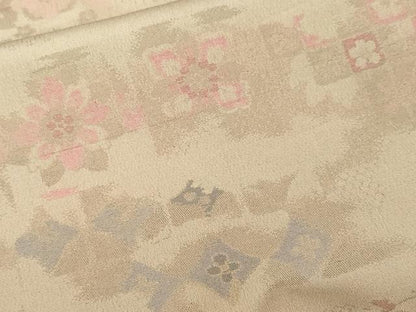 平和屋着物■上質な紬　紬　幾何学花文　正絹　逸品　未使用　CABF9817ev