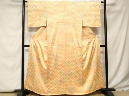 平和屋着物■上質な小紋　青海波花文　暈し染め　正絹　逸品　CABF9822ev